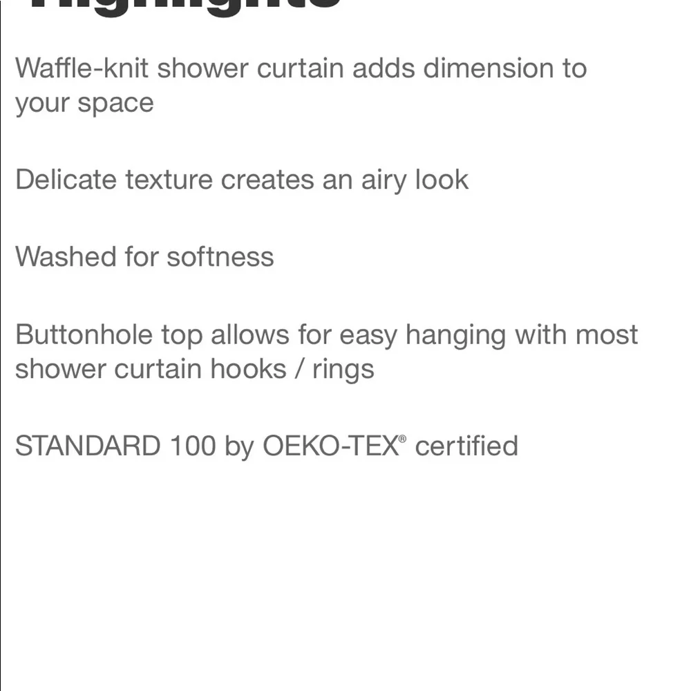 NEW Casaluna Washed Black Waffle Weave shower Curtain